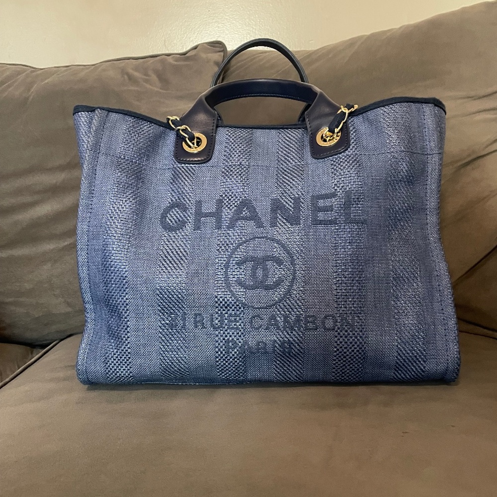 Chanel Deauville Large Denim Tote Bag